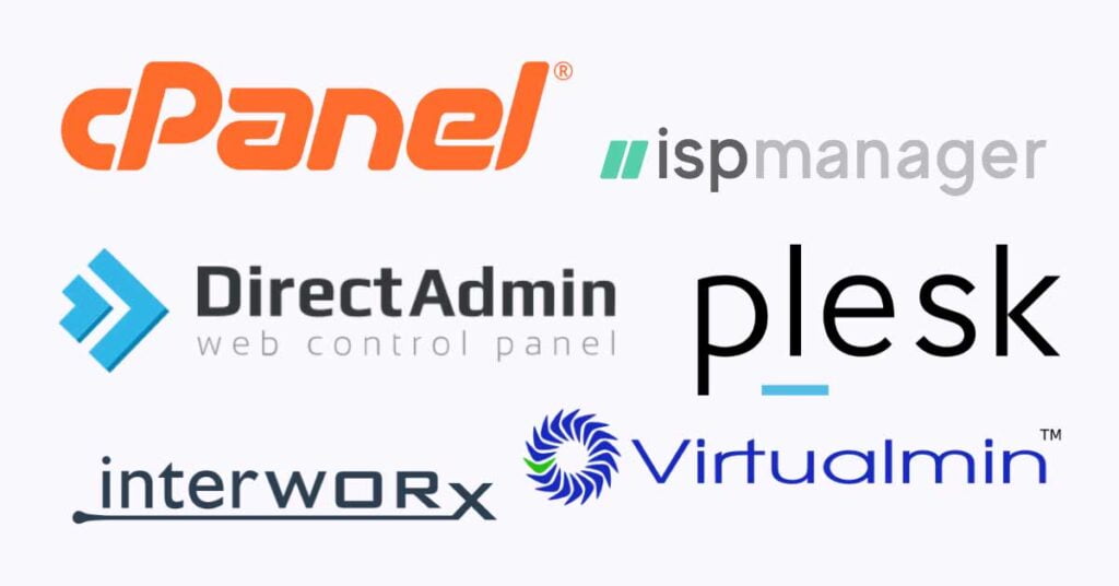 Image of popular web hosting control panels