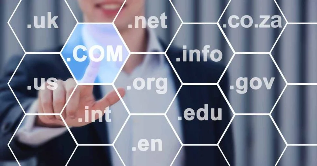 Image of person selecting a TLD domain extension