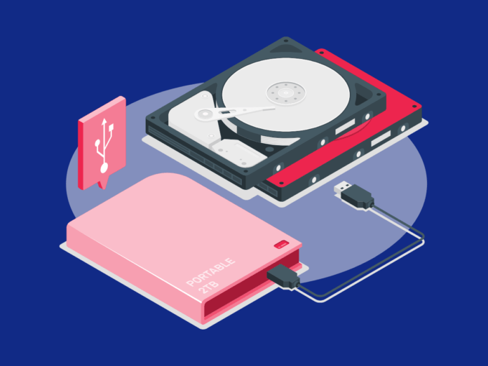 Image of SSD drive and hard-drive to explain what is SSD storage