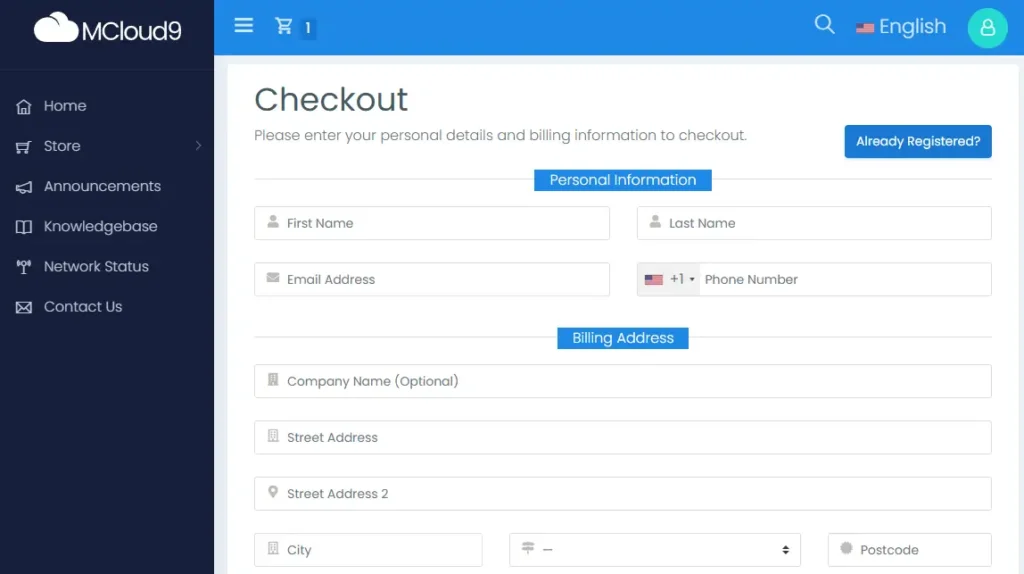Step 6 - Fill in your billing information