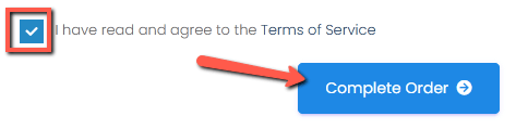 Step 6b - Check terms box and complete order