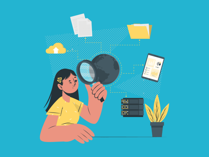 Image of person looking up what is DNS - Domain Name System