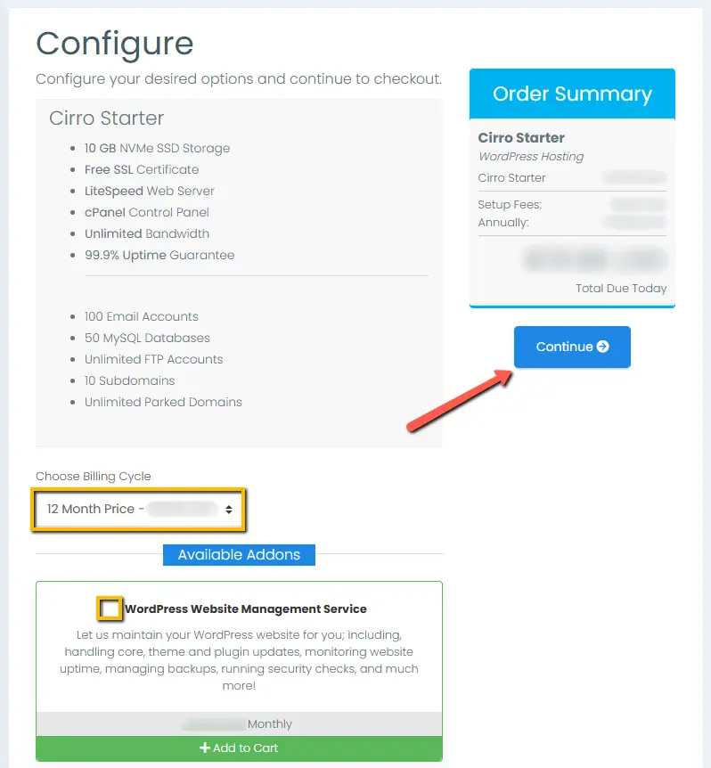 Step 4 - Configure your billing cycle