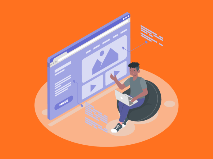 Image of person designing a landing page for high conversions