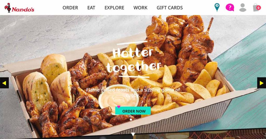 Nandos landing page
