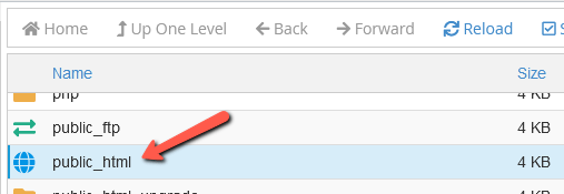 Navigate to the 'public_html' folder