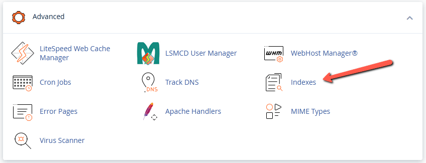 Select Indexes option