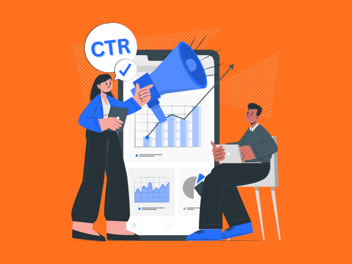 Image of people analysing the click-through rate (CTR) of their website