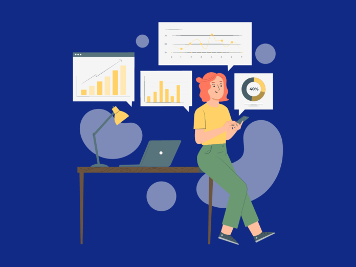 Image of person analysing their website performance metrics