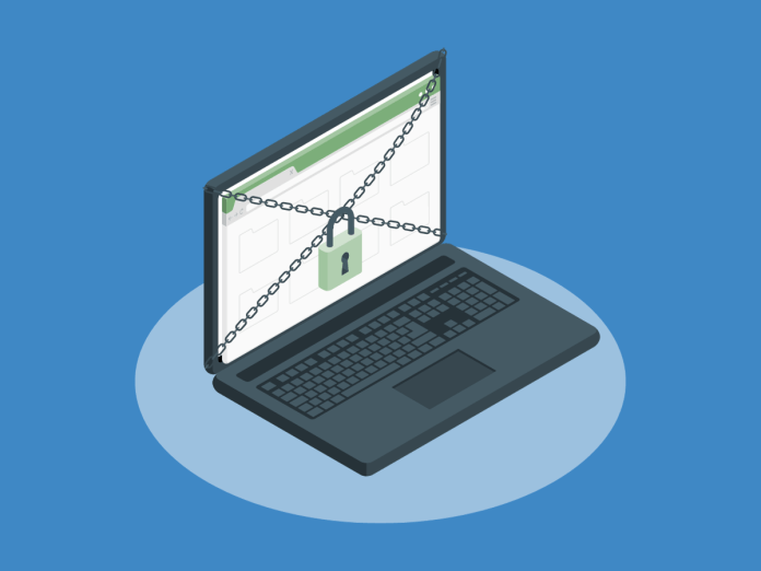 Image of laptop with secure website files thanks to the 'disable directory listing' option