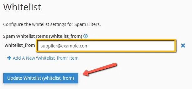 Add an email to whitelist