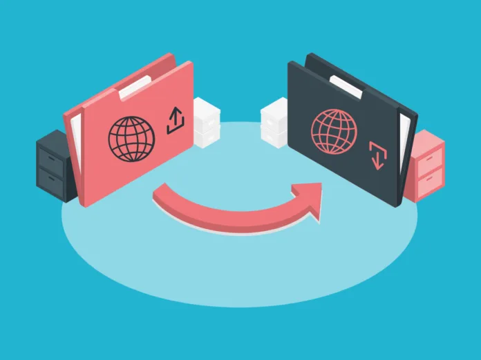 Image of two folders to transfer a domain from one to another