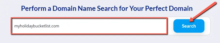 Step 2 - Search for your desired domain
